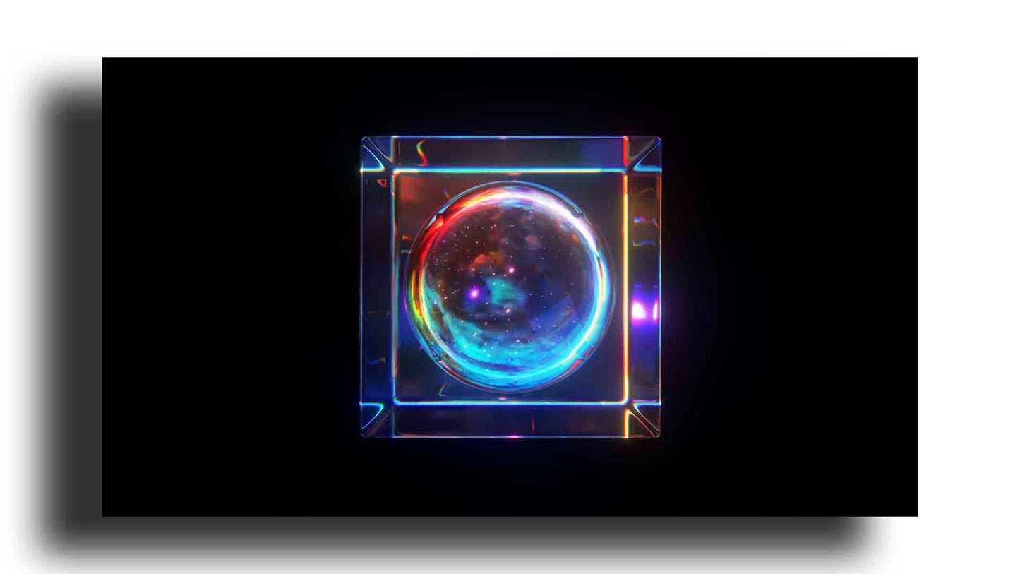 Vidrio Abstracto con Esfera en su Interior